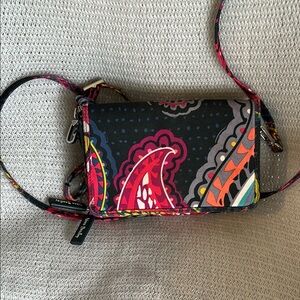 Vera Bradley Black and Pink Paisley Crossbody Bag